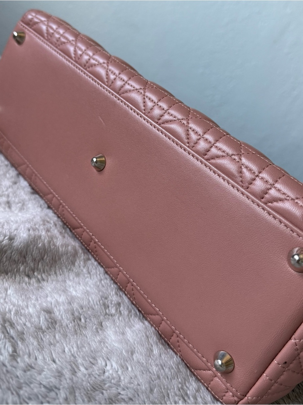 Christian Dior Large LADY DIOR Bag Pristine in Powder Pink Lambskin 💖 - Picture 11 of 14